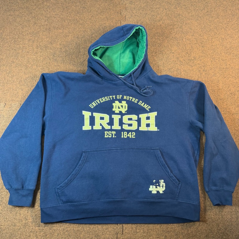 Pro Edge Notre Dame Fighting Irish Hoodie Kids XL Navy Blue Pullover Sweatshirt